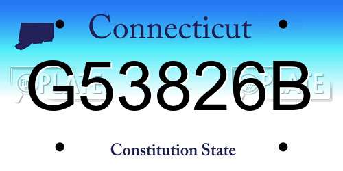 G53826B Connecticut License Plate