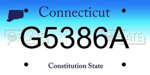 G5386A Connecticut License Plate