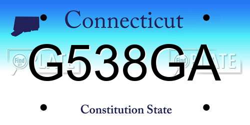 G538GA Connecticut License Plate