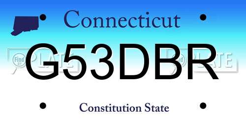 G53DBR Connecticut License Plate