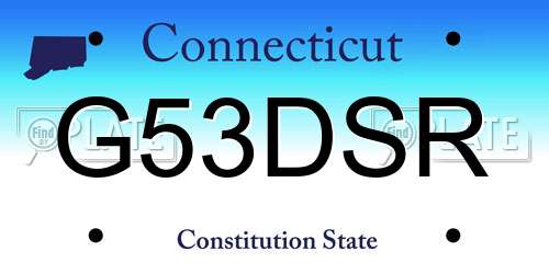 G53DSR Connecticut License Plate