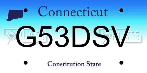 G53DSV Connecticut License Plate
