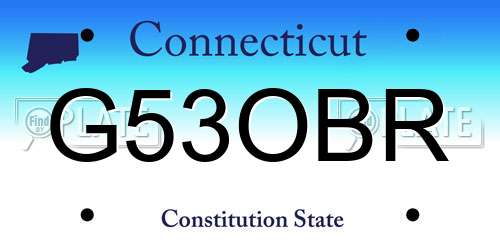 G53OBR Connecticut License Plate