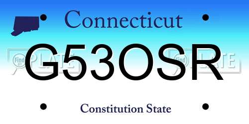 G53OSR Connecticut License Plate
