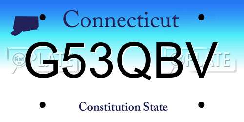 G53QBV Connecticut License Plate