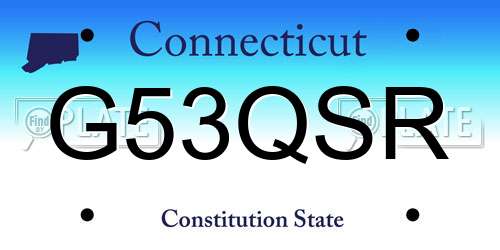 G53QSR Connecticut License Plate
