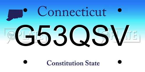 G53QSV Connecticut License Plate