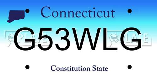 G53WLG Connecticut License Plate