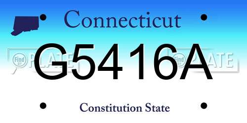 G5416A Connecticut License Plate