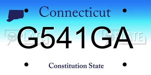 G541GA Connecticut License Plate