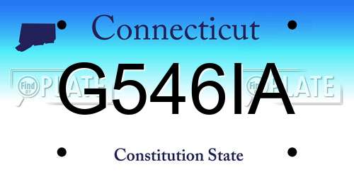 G546IA Connecticut License Plate
