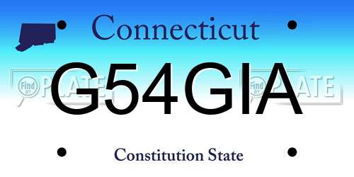 G54GIA Connecticut License Plate
