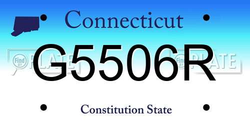 G5506R Connecticut License Plate