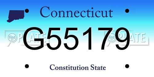 G55179 Connecticut License Plate