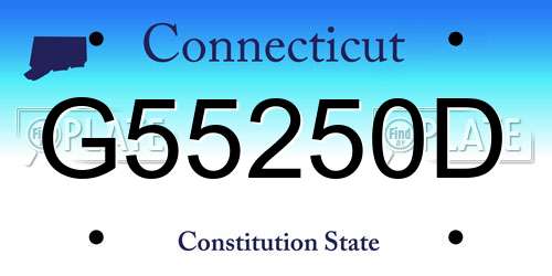 G55250D Connecticut License Plate
