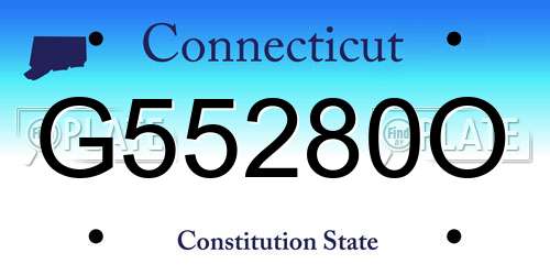G55280O Connecticut License Plate