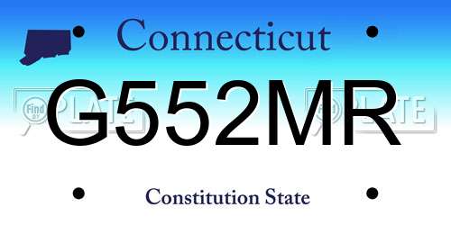 G552MR Connecticut License Plate