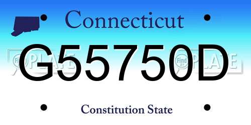 G55750D Connecticut License Plate