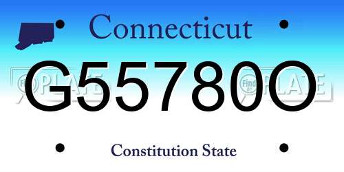 G55780O Connecticut License Plate