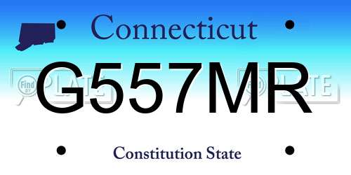 G557MR Connecticut License Plate