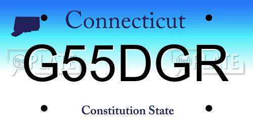 G55DGR Connecticut License Plate