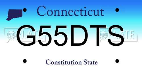 G55DTS Connecticut License Plate