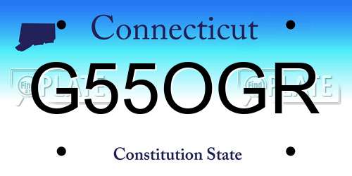 G55OGR Connecticut License Plate