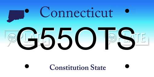 G55OTS Connecticut License Plate