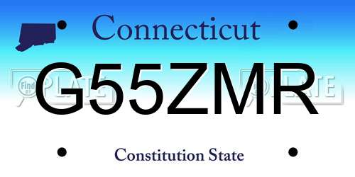 G55ZMR Connecticut License Plate