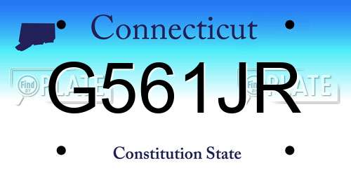 G561JR Connecticut License Plate