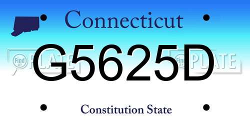 G5625D Connecticut License Plate