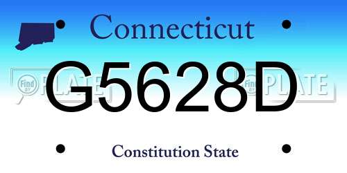 G5628D Connecticut License Plate