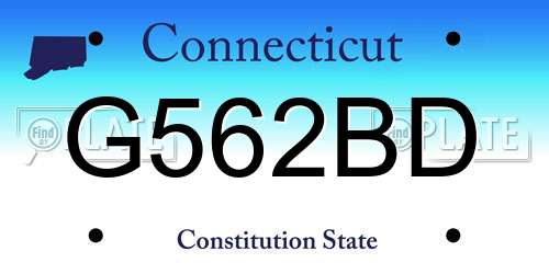 G562BD Connecticut License Plate