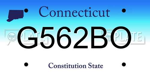 G562BO Connecticut License Plate