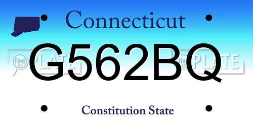 G562BQ Connecticut License Plate
