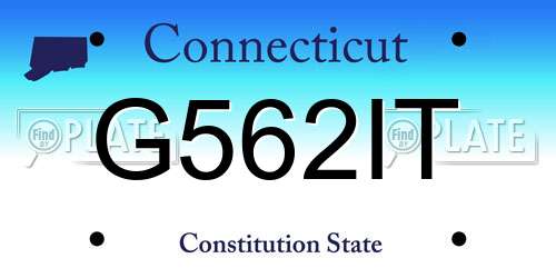 G562IT Connecticut License Plate