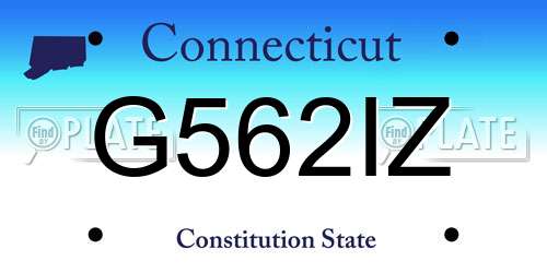 G562IZ Connecticut License Plate