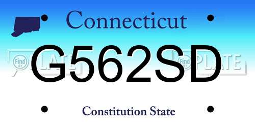 G562SD Connecticut License Plate