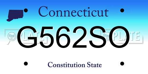 G562SO Connecticut License Plate