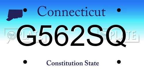G562SQ Connecticut License Plate