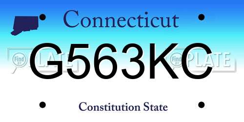 G563KC Connecticut License Plate