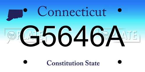 G5646A Connecticut License Plate