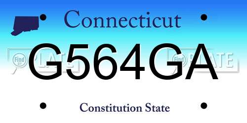 G564GA Connecticut License Plate
