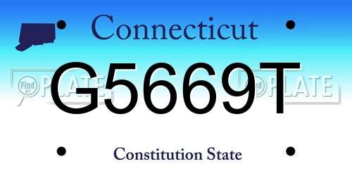 G5669T Connecticut License Plate