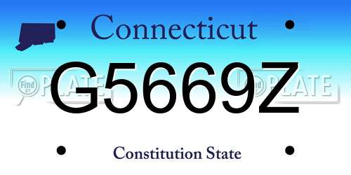 G5669Z Connecticut License Plate