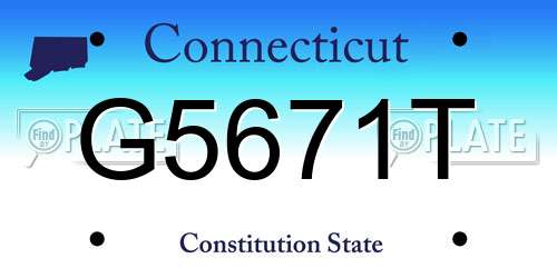 G5671T Connecticut License Plate