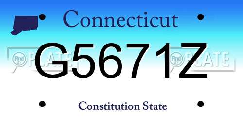 G5671Z Connecticut License Plate