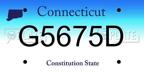 G5675D Connecticut License Plate