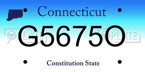 G5675O Connecticut License Plate