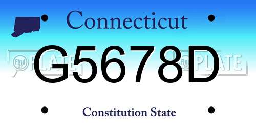 G5678D Connecticut License Plate